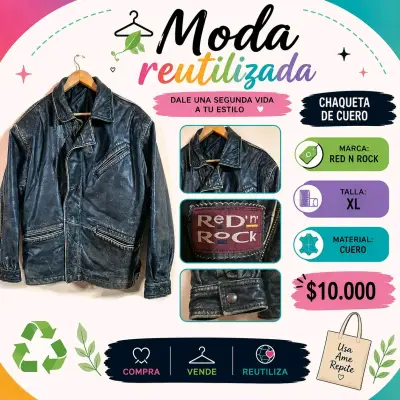 Chaleco de cuero para motoquero negro - miniatura 6