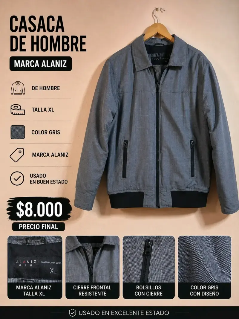 Chaleco de hombre azul con frente de gamuza - 6