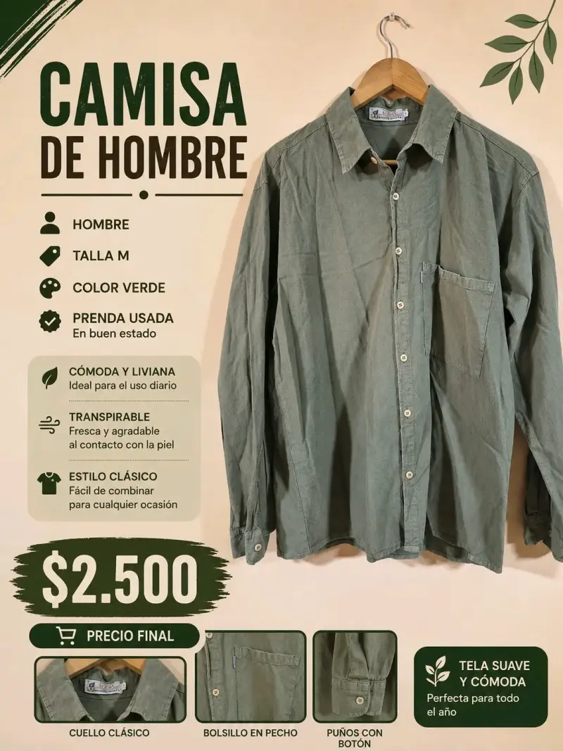 Chaqueta de hombre café talla XL - 2