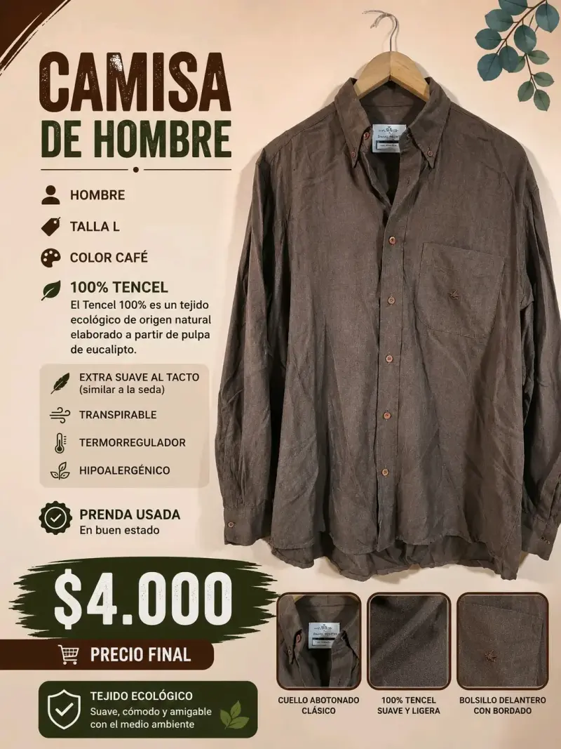 Chaqueta de hombre café talla XL - 3