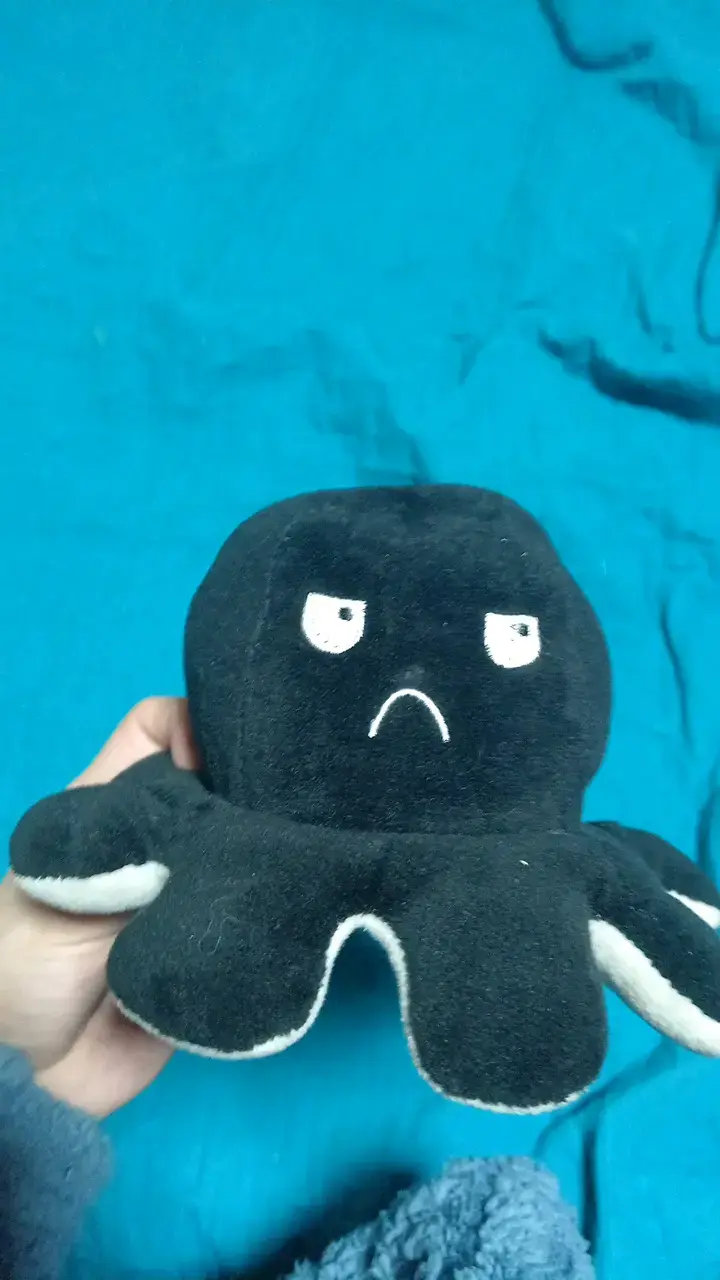 Pulpo de peluche reversible blanco - 2
