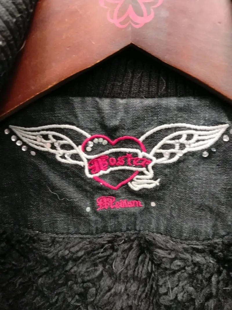 Chaqueta de mezclilla negra con forro - 3