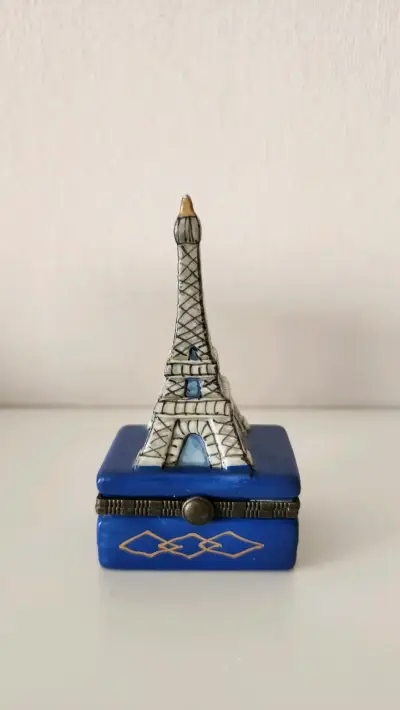 Joyero decorativo Torre Eiffel cerámica - miniatura 1