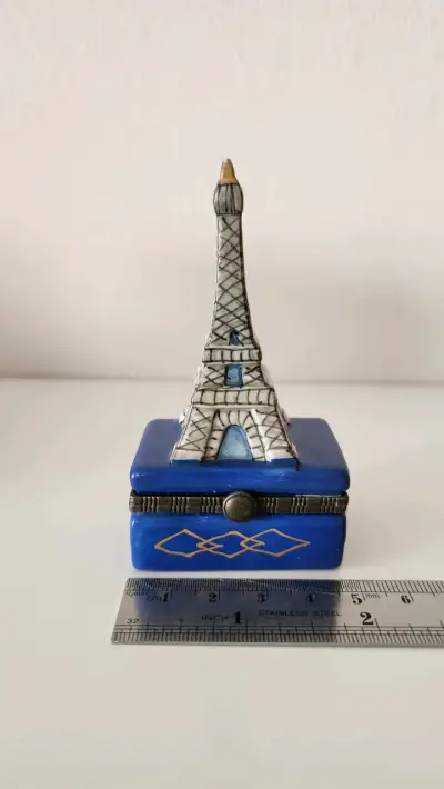 Joyero decorativo Torre Eiffel cerámica - miniatura 3