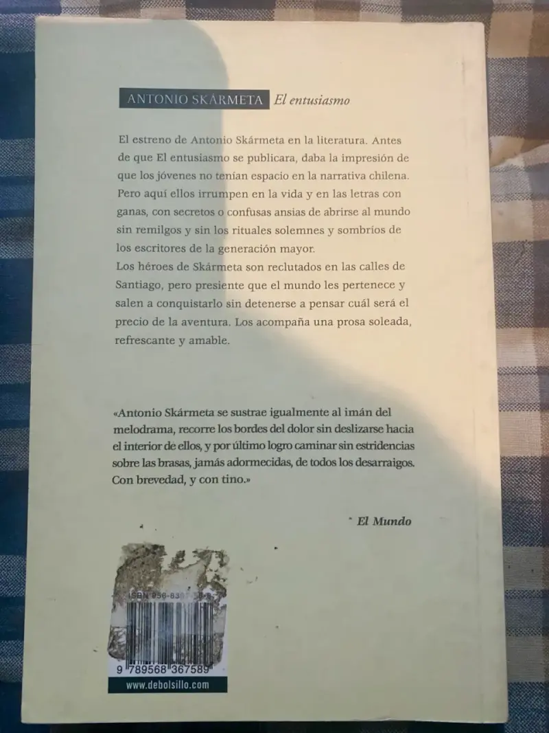 Libro 'El entusiasmo' de Antonio Skármeta - 2
