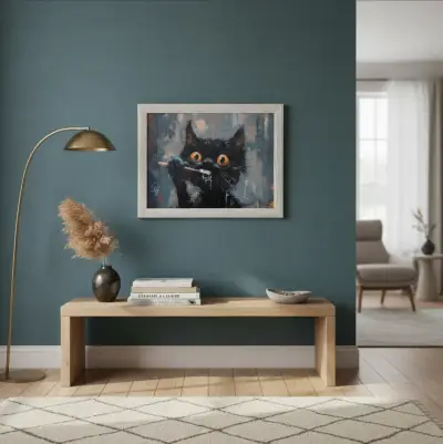 Cuadro Decorativo Gato Mordiendo Espatula 35x45 - miniatura 3
