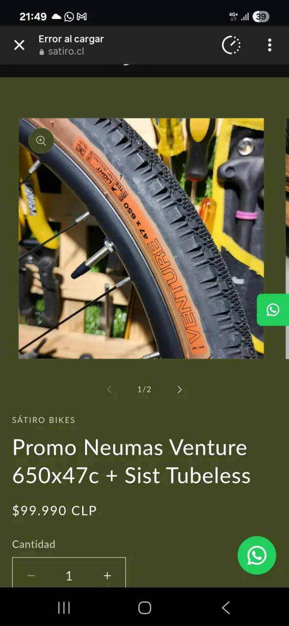 Neumáticos Venture 650x47c Tubeless - 1