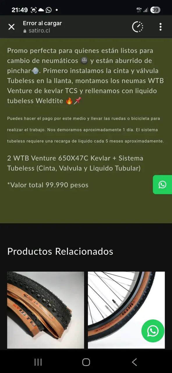 Neumáticos Venture 650x47c Tubeless - 2