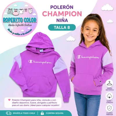 Polerón Champion niña talla 8 morado - miniatura 1