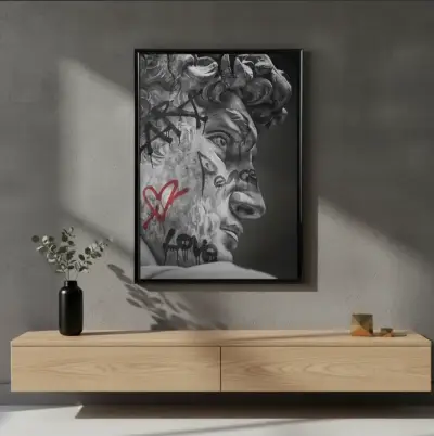Cuadro Decorativo David Art Peace And Love 42x62 - miniatura 5