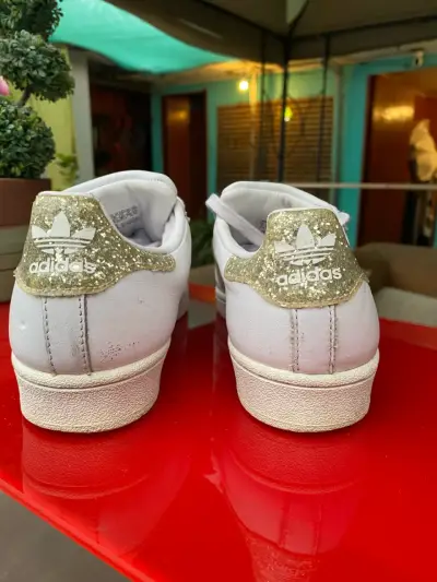 Zapatillas Adidas superstar blanca con dorados - miniatura 6