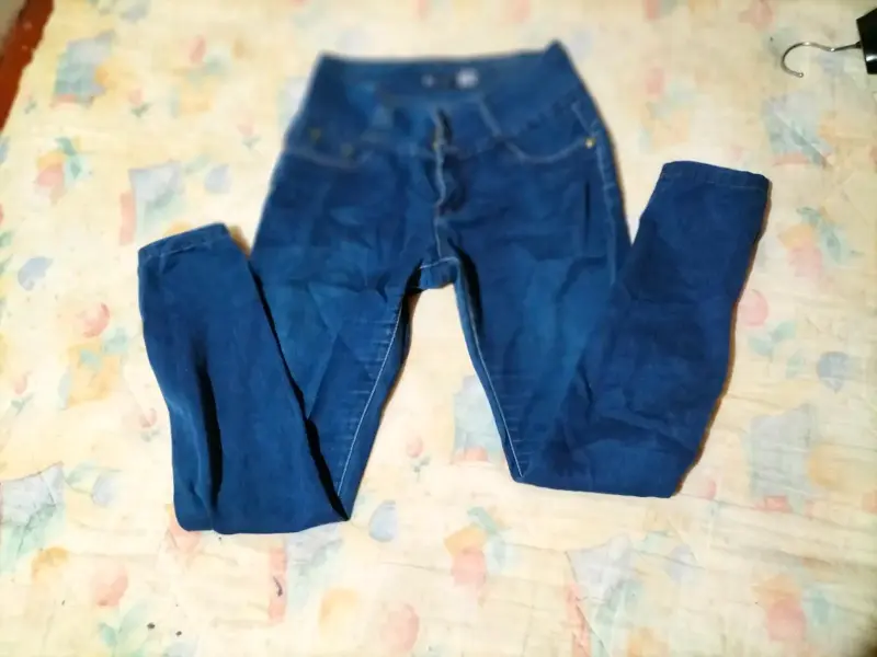 Jeans azul oscuro para mujer tiro alto - 1