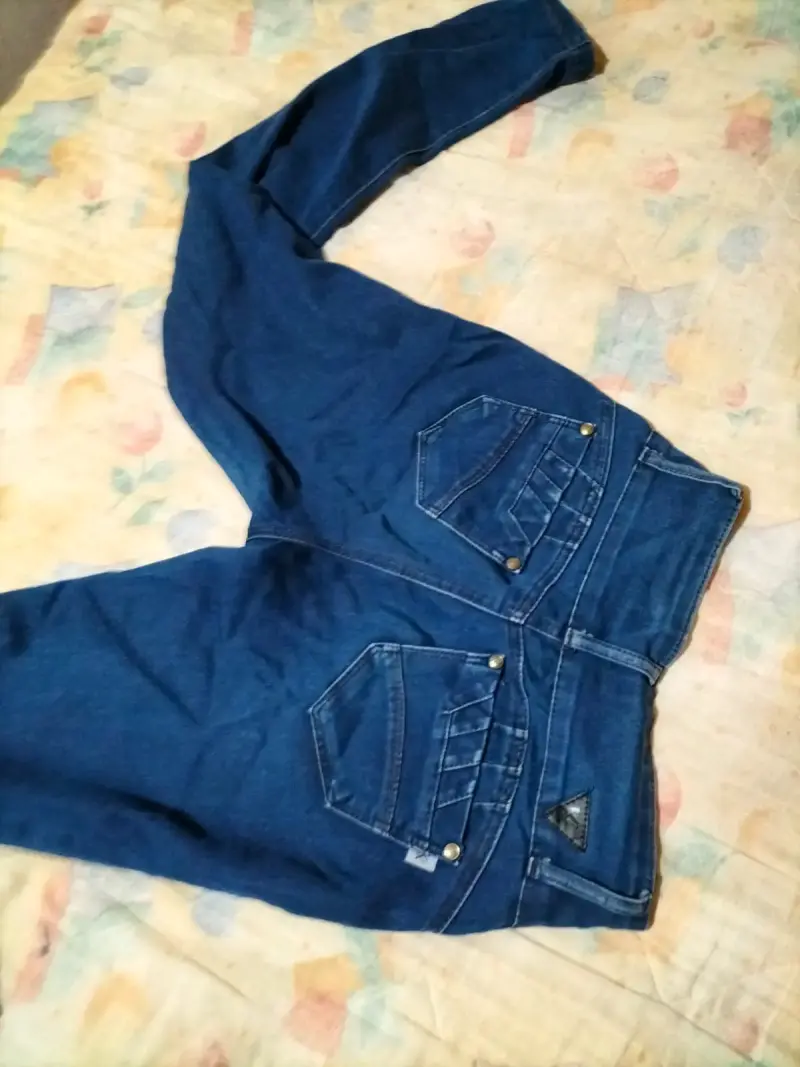 Jeans azul oscuro para mujer tiro alto - 3