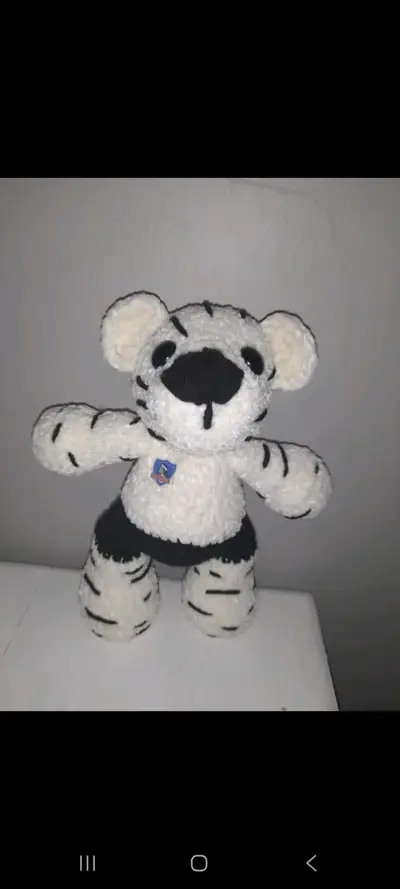 Peluche de tigre blanco suave y adorable - miniatura 1