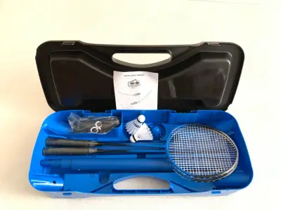 Set de bádminton portátil con raquetas y volantes - miniatura 1