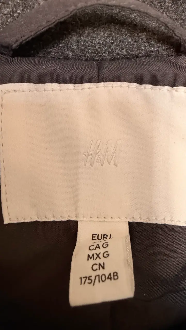 Abrigo H&M largo gris L - 3