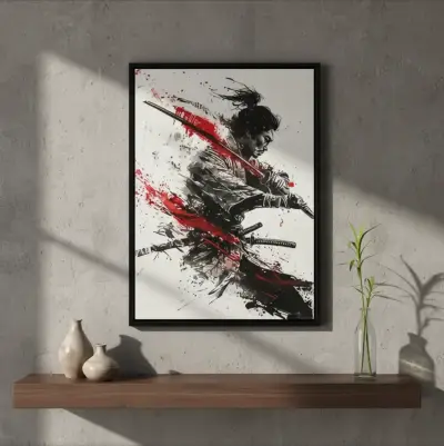 Elegante Cuadro Decorativo Samurai 42 X 62 - miniatura 1