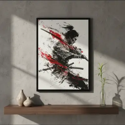 Elegante Cuadro Decorativo Samurai 42 X 62 - miniatura 2