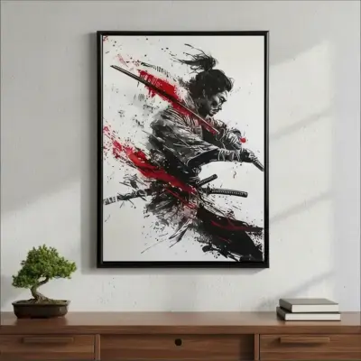 Elegante Cuadro Decorativo Samurai 42 X 62 - miniatura 3
