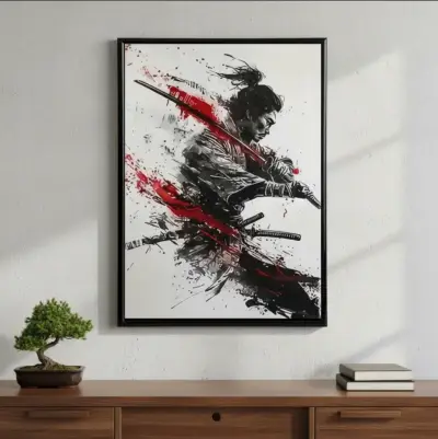 Elegante Cuadro Decorativo Samurai 42 X 62 - miniatura 4