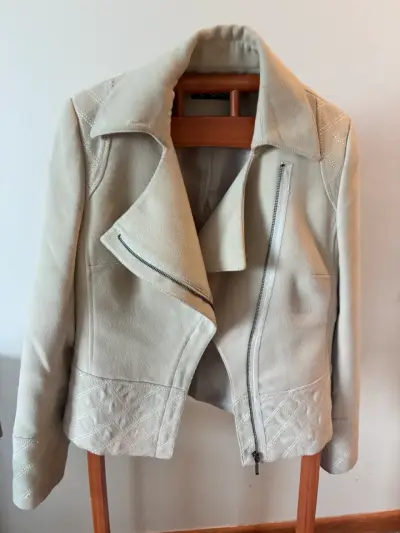 Chaqueta Ashanti, T40, beige de gamuza con cierre - miniatura 1