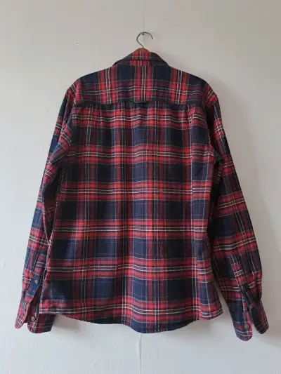 Camisa a cuadros Robert Lewis roja y azul, talla L - miniatura 3