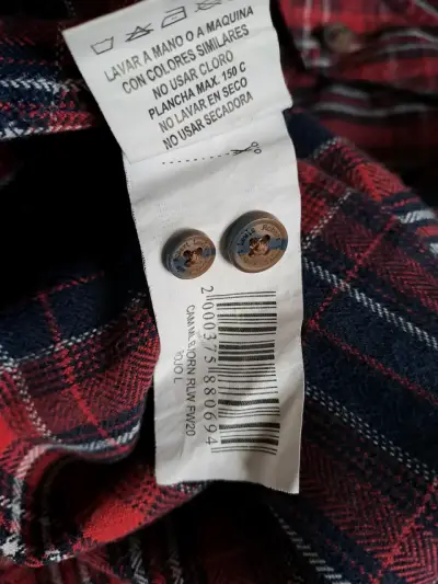 Camisa a cuadros Robert Lewis roja y azul, talla L - miniatura 6