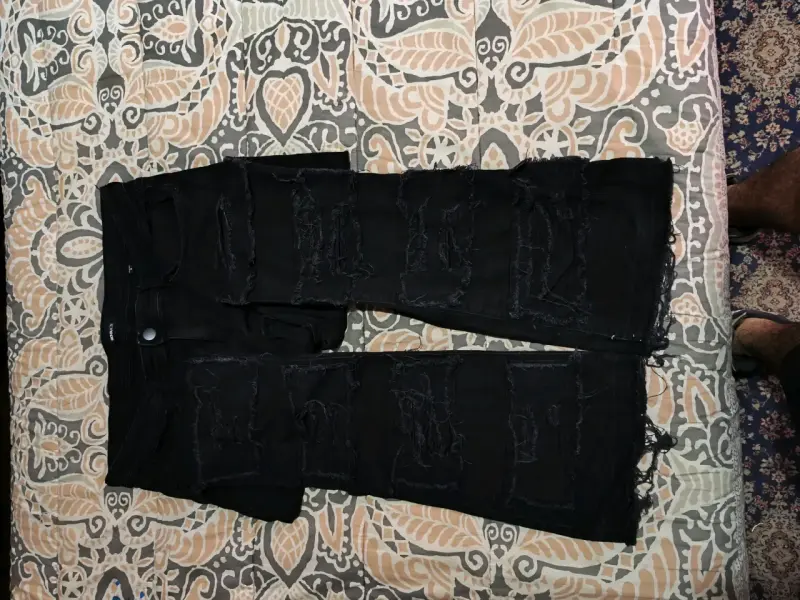 Jeans negros desgastados para hombre - 2