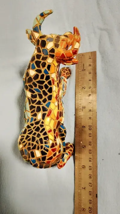 Figura decorativa de toro mosaico colorido - miniatura 5