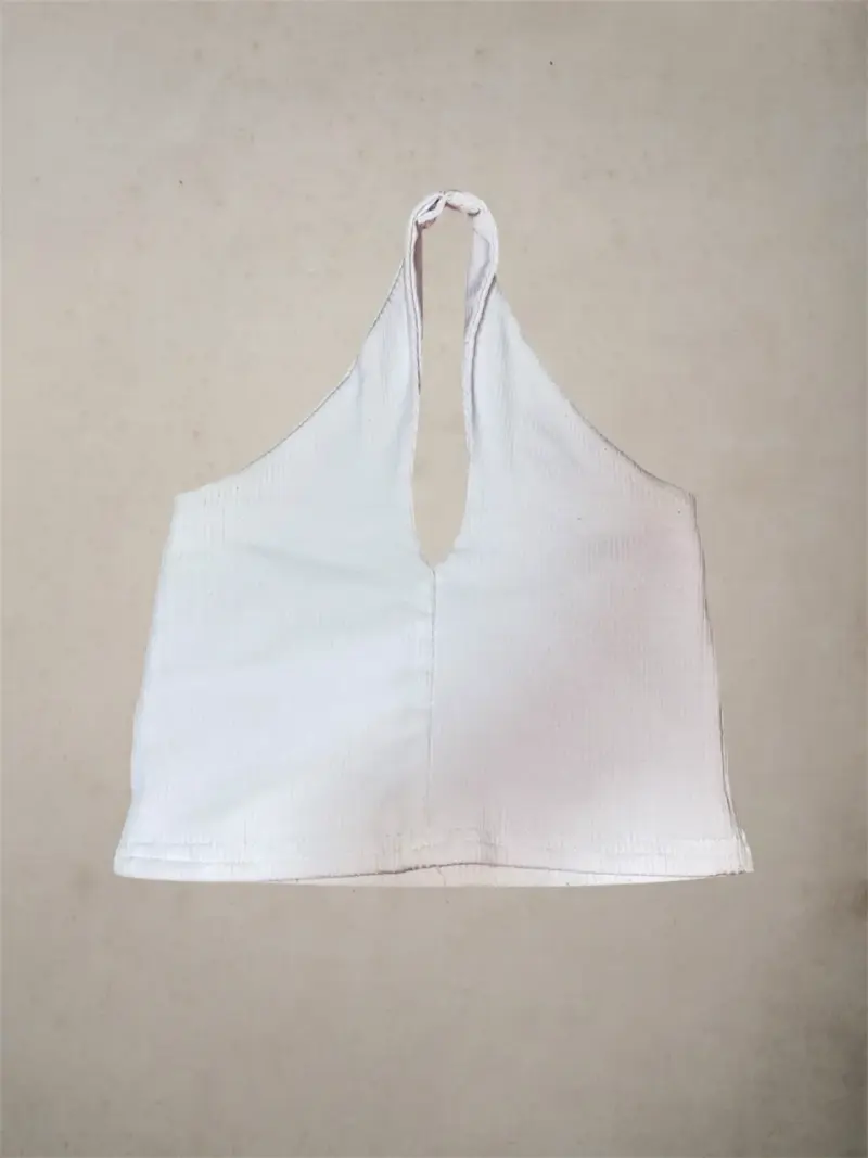 Top halter blanco sin mangas