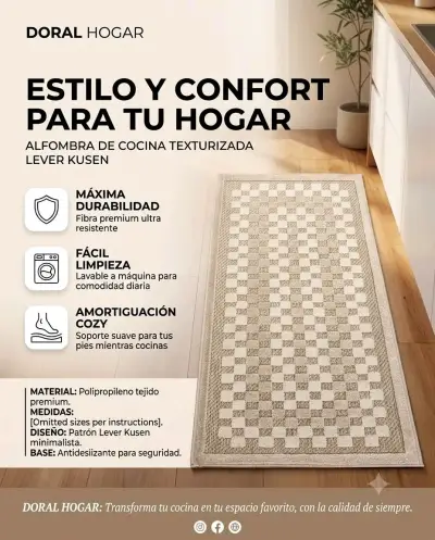Alfombra de cocina texturizada Doral Hogar - miniatura 1