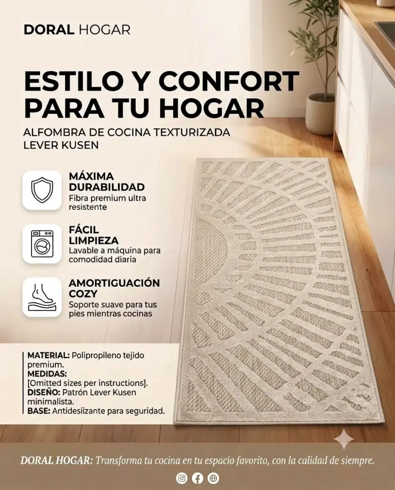 Alfombra de cocina texturizada Doral Hogar - 2