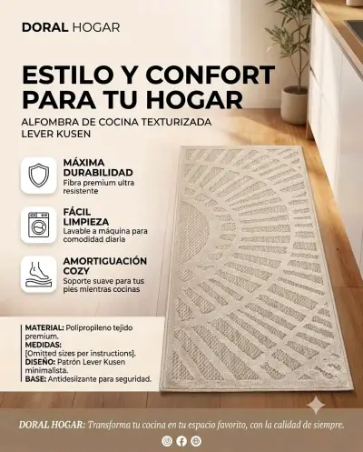Alfombra de cocina texturizada Doral Hogar - miniatura 2