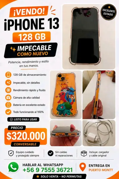 iPhone 13 128GB en excelente estado - miniatura 1