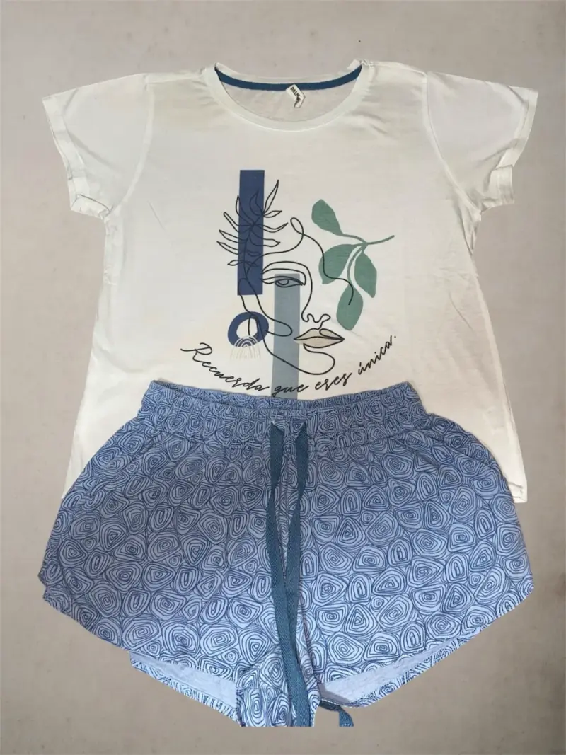 Conjunto pijama mujer estampado artístico