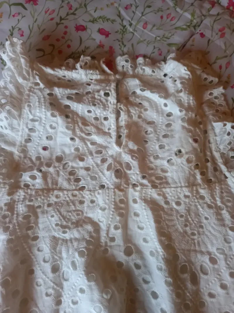 Blusa blanca de encaje para mujer xs - 2