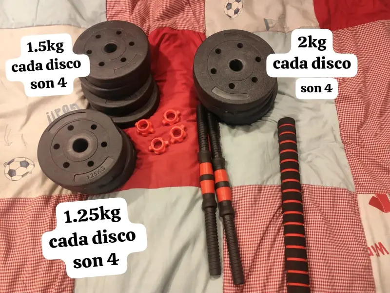 Set de pesas ajustables con barras y discos