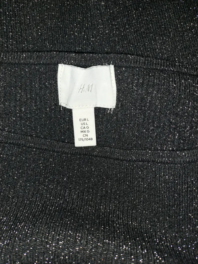 Sweater H&M, negro brillante manga larga,talla M. - 3