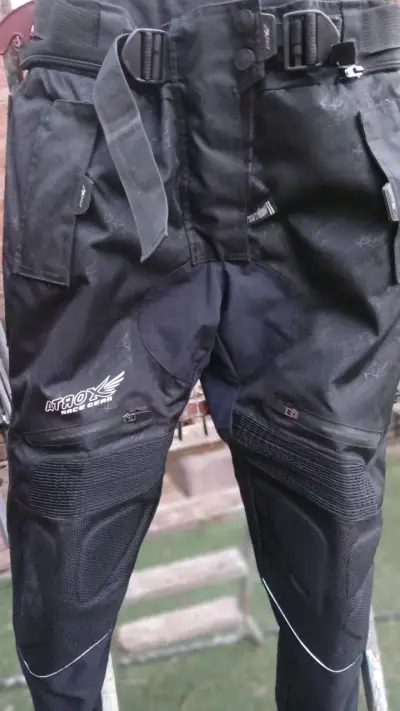 Pantalones de moto Atrox Race Gear negros - miniatura 1