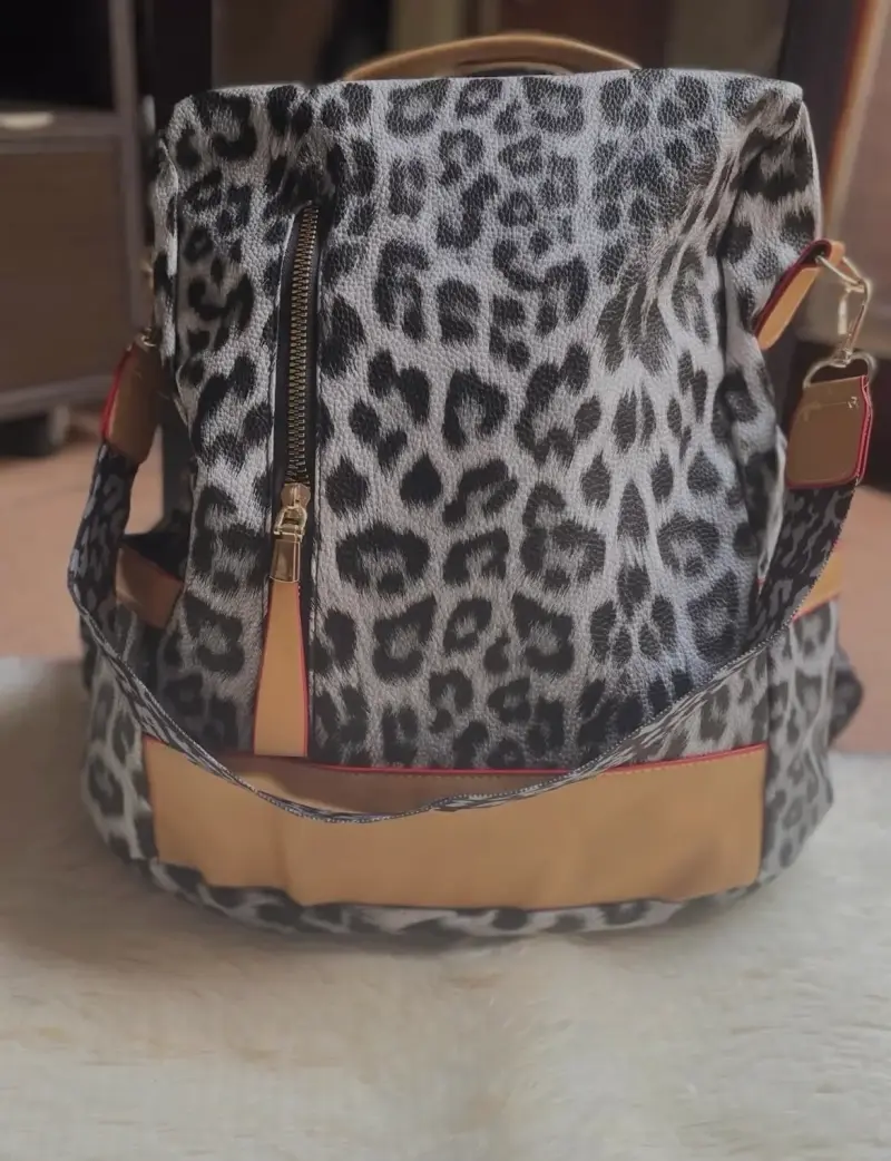 Mochila estampado animal print con cierre - 2