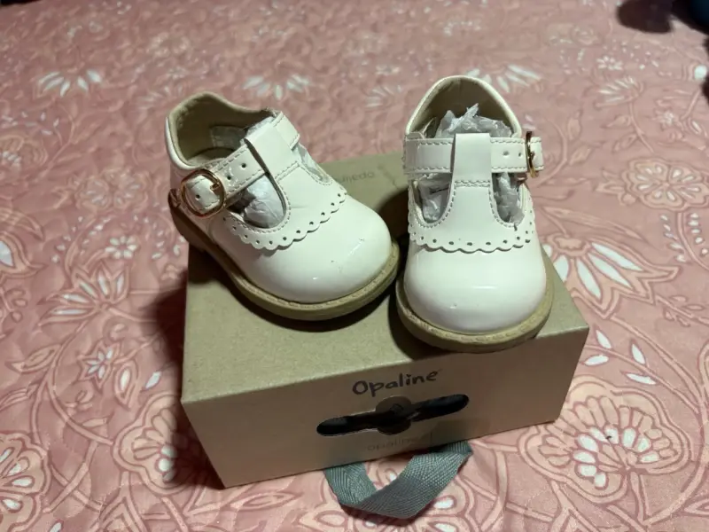 Botines de bebé Opaline blancos con hebilla - 2