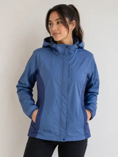 Chaqueta impermeable Columbia azul para mujer - miniatura 1