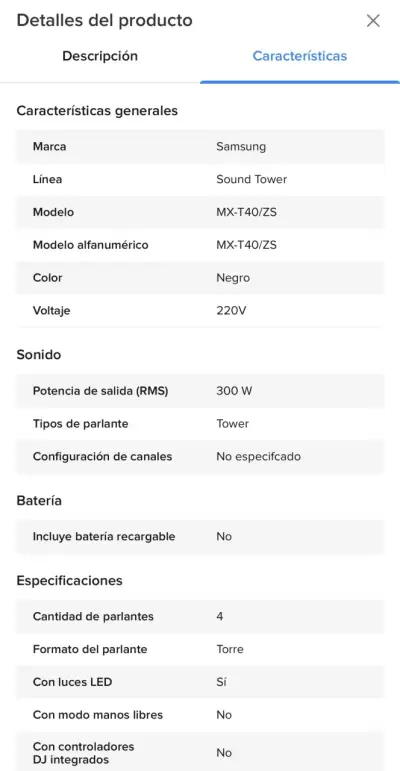 Parlante Samsung con luces LED y Bluetooth - miniatura 5