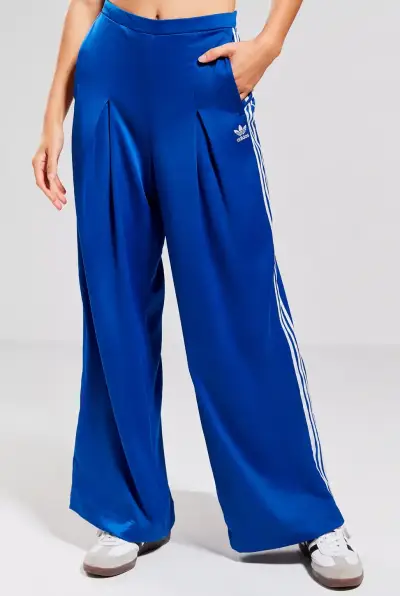 Pantalones anchos Adidas azules con franjas - miniatura 1