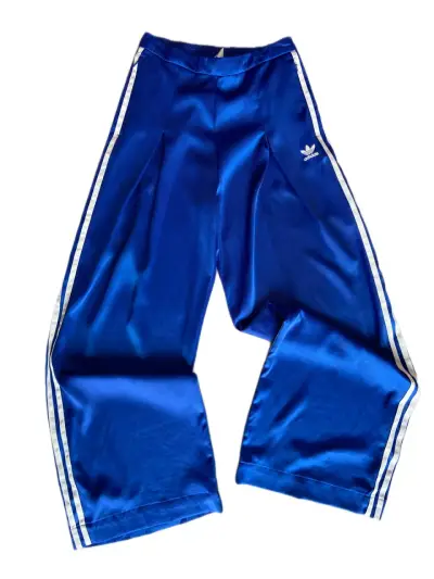 Pantalones anchos Adidas azules con franjas - miniatura 3