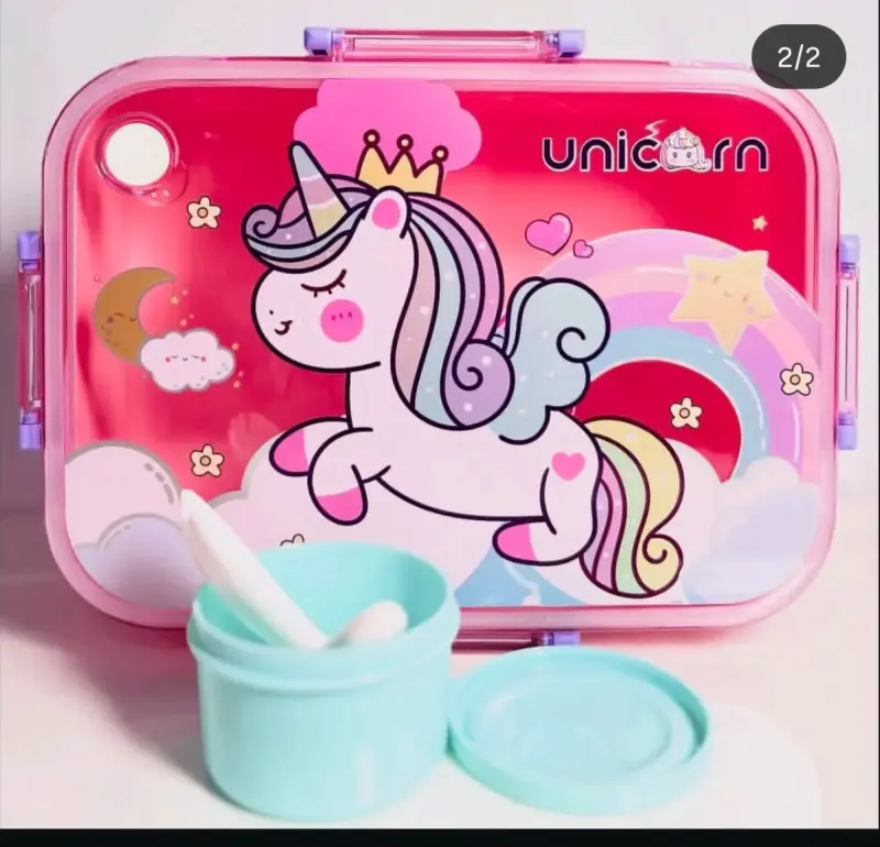 Lonchera infantil unicornio con compartimentos - 1