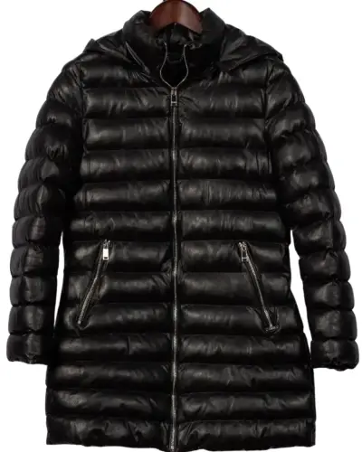 Parka larga negra de mujer - miniatura 1