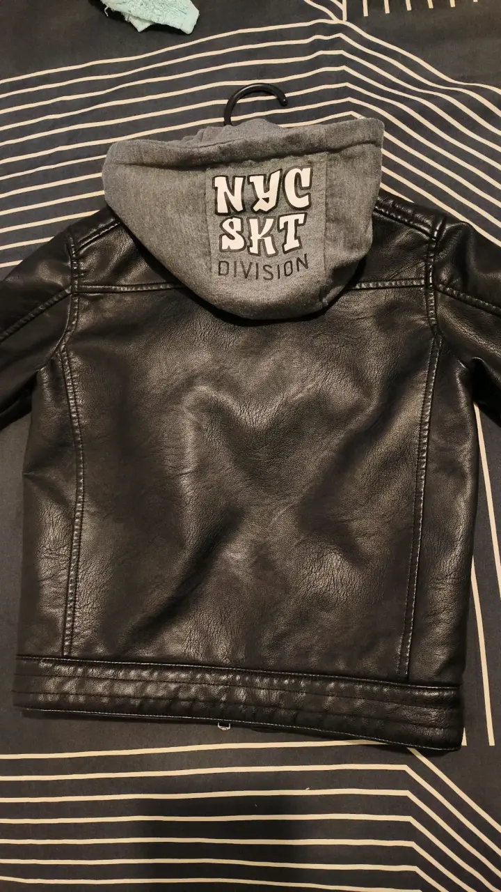 Chaqueta de niño/a cuero sintético con capucha NYC - 1