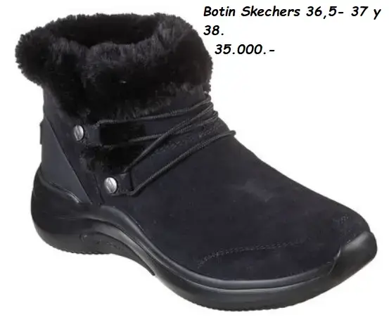 Botines Skechers negros con forro de felpa