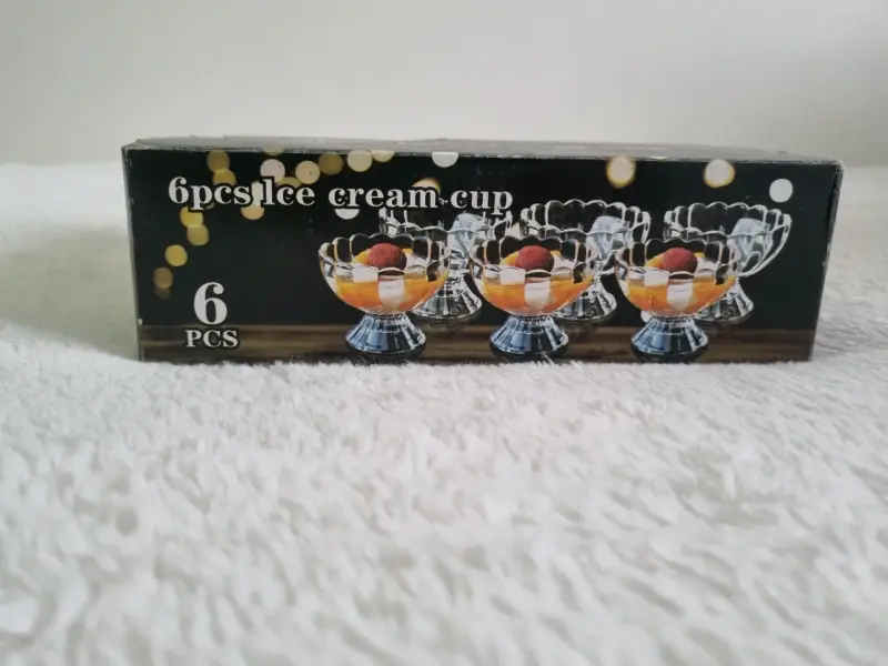 Set de 6 copas para helado de vidrio - 1